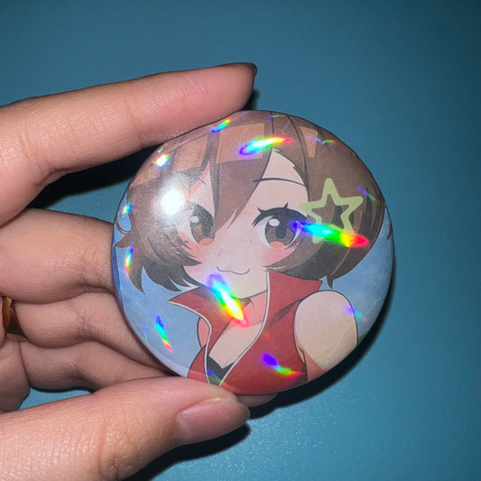 Chibi Meiko Rainbow Holo Pin