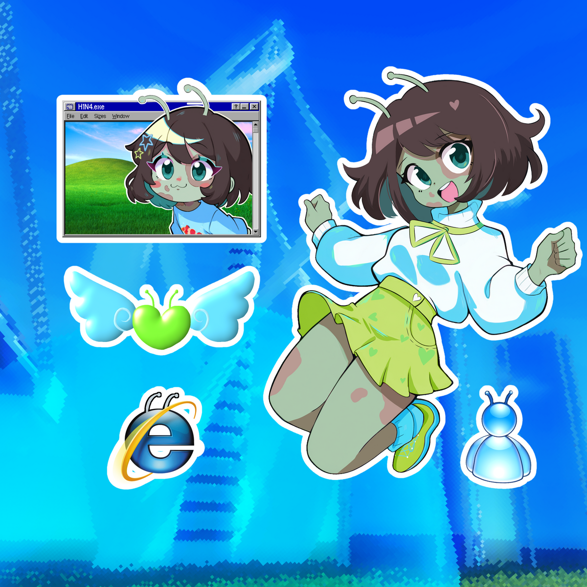 5x5 H1N4 sticker sheet