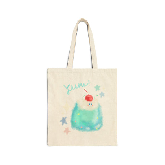 Blue jelly alien tote bag