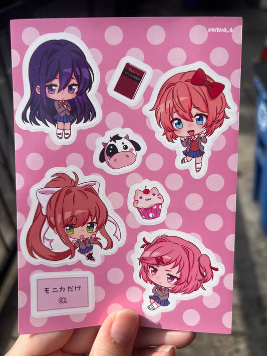 Doki Doki Literature Club Sticker Sheet
