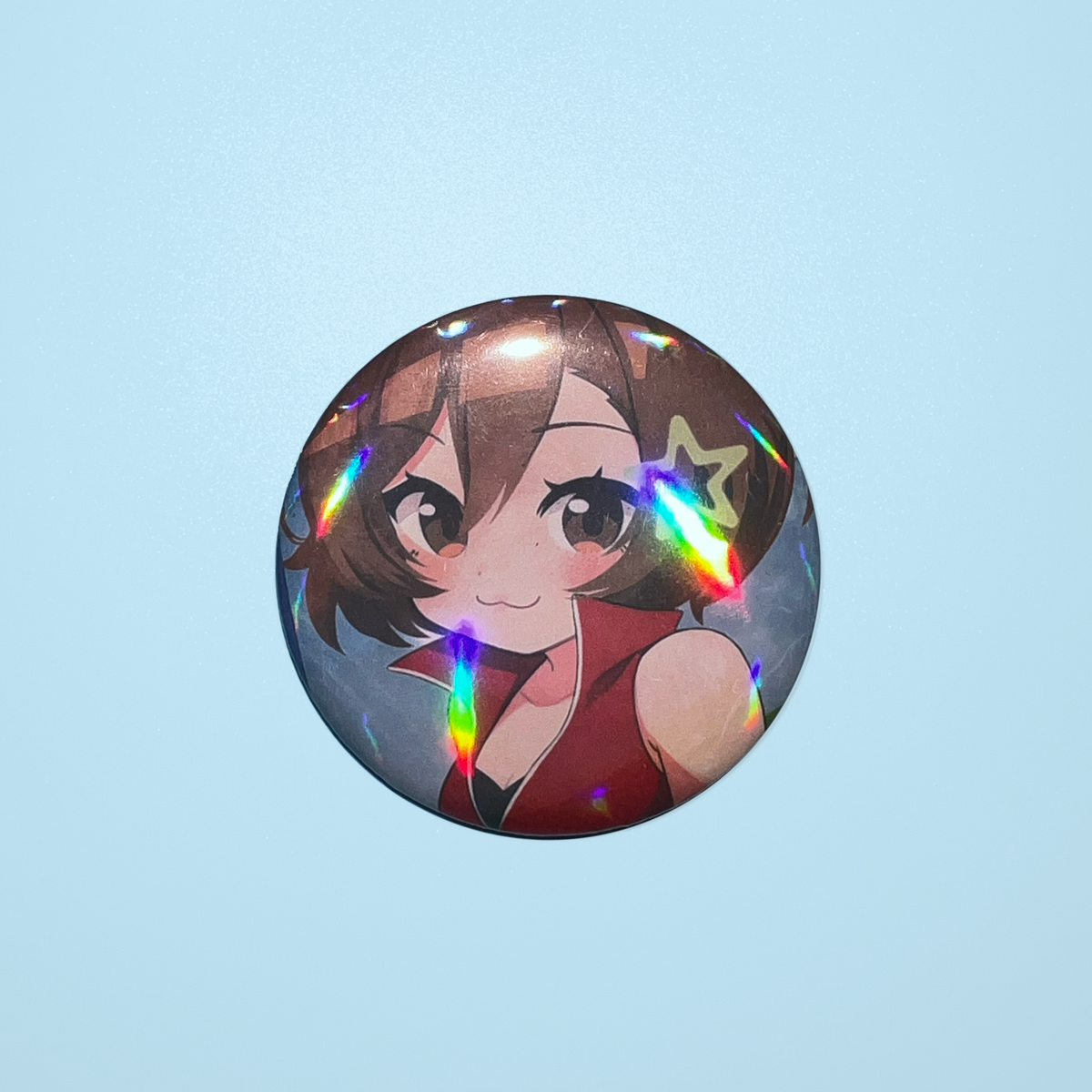 Chibi Meiko Rainbow Holo Pin