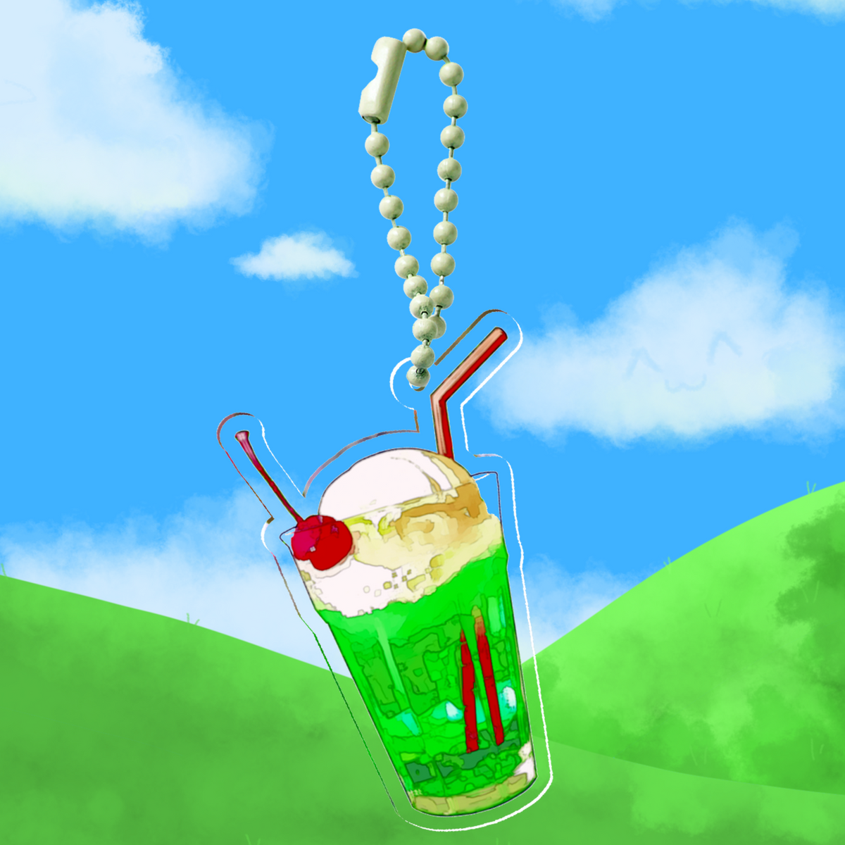 Melon Cream Soda Keychain